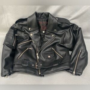 Golden Coat Co. Simulated Leather Kid’s 7T Biker Moto Jacket